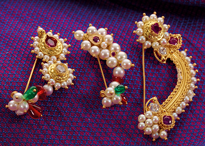 Gold Maharashtrian Nath Designs | Nose Ring |Peshwai Nath|PNG & Sons