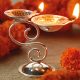 Silver plated gift items - Twin Pooja Diva with stand