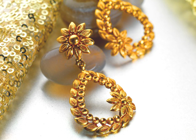 Flower Ear Jacket Earrings in Gold | Uncommon James