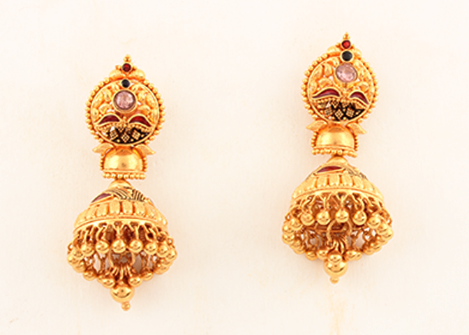Pair of gold-colored jhumka earrings, Earring Amazon.com Jewellery Costume  jewelry Gold, earring, gemstone, diamond, locket png | PNGWing